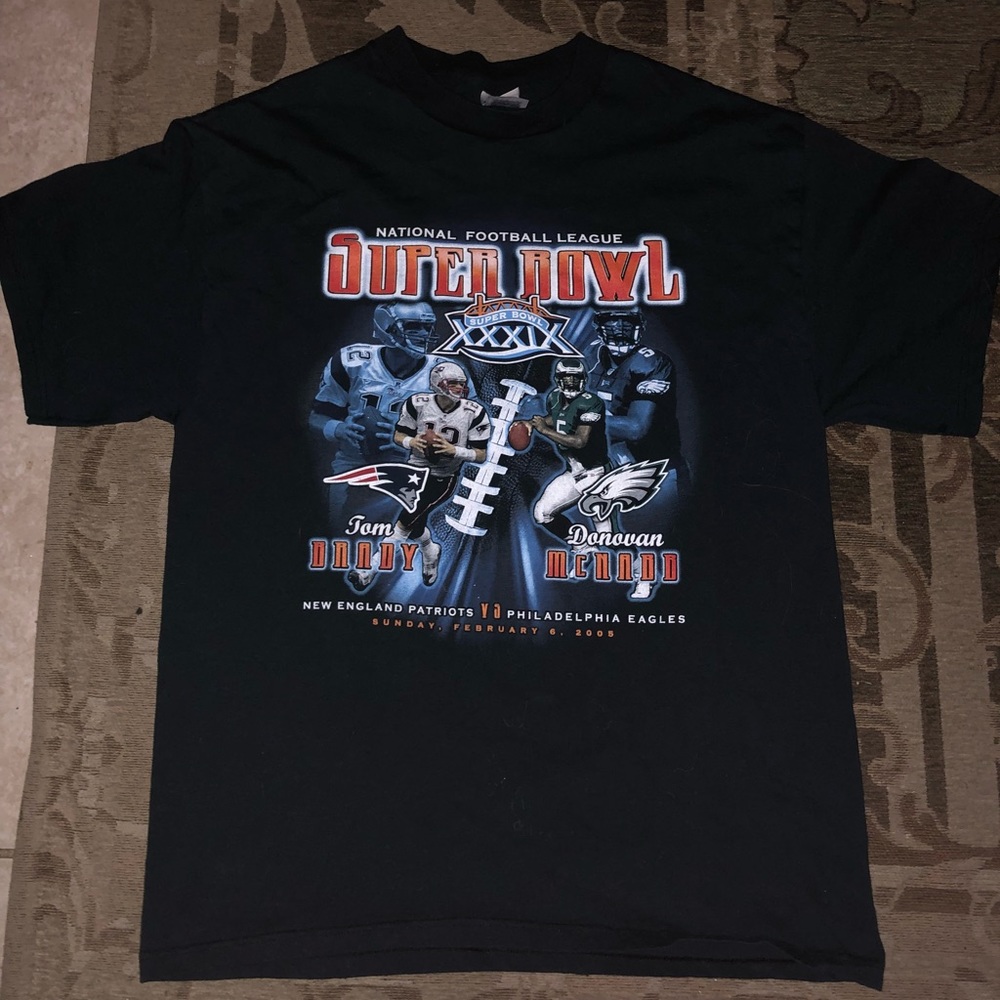 2005 VINTAGE EAGLES VS PATRIOTS SUPERBOWL SHIRT